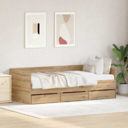 Berkfield Daybed Artisan Oak Engineered Wood 90 X 200 Cm Durable Daybed