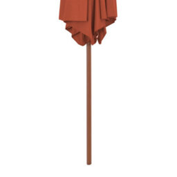 Berkfield Outdoor Parasol With Wooden Pole 270 Cm Terracotta - thumbnail 4
