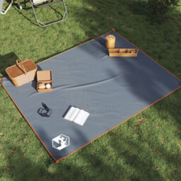 Picnic Blanket With Pegs Grey And Orange 205X155 Cm
