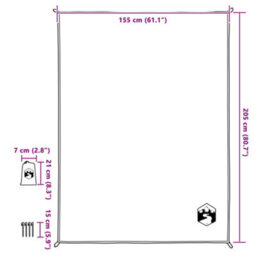 Picnic Blanket With Pegs Grey And Orange 205X155 Cm - thumbnail 6