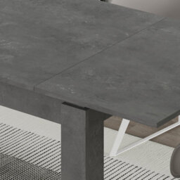 Decortie Tolmen Dining Table Rectangular Extendable Table For 4 Seater Contemporary Kitchen Table 120Wcm Living Room, Retro Grey - thumbnail 5