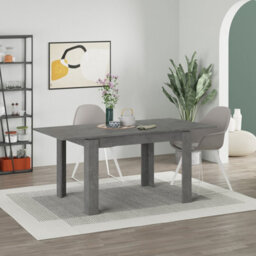 Decortie Tolmen Dining Table Rectangular Extendable Table For 4 Seater Contemporary Kitchen Table 120Wcm Living Room, Retro Grey - thumbnail 4