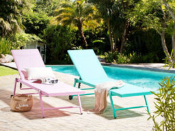 Beliani Sun Lounger Portofino Reclining Metal Turquoise - thumbnail 2