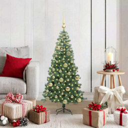 Vidaxl Christmas Tree With 150 Leds With Stand Green 120 Cm Pvc - thumbnail 1