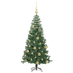 Vidaxl Christmas Tree With 150 Leds With Stand Green 120 Cm Pvc - thumbnail 4
