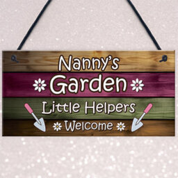 Red Ocean Garden Sign Hanging Wall Plaque Gift For Nan Nanny Summerhouse Sign Gift From Grandchildren - thumbnail 3