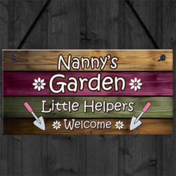 Red Ocean Garden Sign Hanging Wall Plaque Gift For Nan Nanny Summerhouse Sign Gift From Grandchildren - thumbnail 4