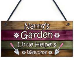 Red Ocean Garden Sign Hanging Wall Plaque Gift For Nan Nanny Summerhouse Sign Gift From Grandchildren - thumbnail 1