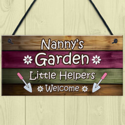 Red Ocean Garden Sign Hanging Wall Plaque Gift For Nan Nanny Summerhouse Sign Gift From Grandchildren - thumbnail 2