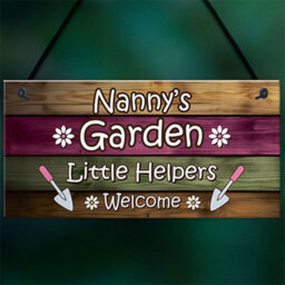 Red Ocean Garden Sign Hanging Wall Plaque Gift For Nan Nanny Summerhouse Sign Gift From Grandchildren - thumbnail 5