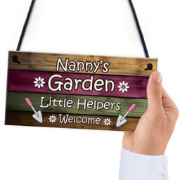 Red Ocean Garden Sign Hanging Wall Plaque Gift For Nan Nanny Summerhouse Sign Gift From Grandchildren - thumbnail 6