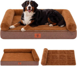 Luckracer Large Dog Bed Sofa Washable Orthopedic Dog Beds Blue 110X79X16Cm - thumbnail 1