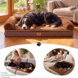 Luckracer Large Dog Bed Sofa Washable Orthopedic Dog Beds Blue 110X79X16Cm - thumbnail 3