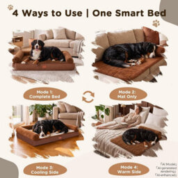 Luckracer Large Dog Bed Sofa Washable Orthopedic Dog Beds Blue 110X79X16Cm - thumbnail 4