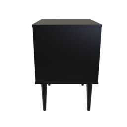 Hong Kong Ready Assembled Matt Black No Effect 2 Drawer Bedside Chest (H)505mm (W)395mm (D)415mm - thumbnail 7
