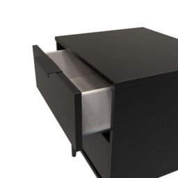 Hong Kong Ready Assembled Matt Black No Effect 2 Drawer Bedside Chest (H)505mm (W)395mm (D)415mm - thumbnail 6