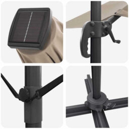 Berkfield Cantilever Roma Parasol Taupe, Black 352 X 251 X 265 Cm - thumbnail 9