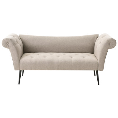 Beliani Chaise Longue Nantilly Fabric Light Brown - image 1