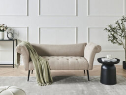 Beliani Chaise Longue Nantilly Fabric Light Brown - thumbnail 2