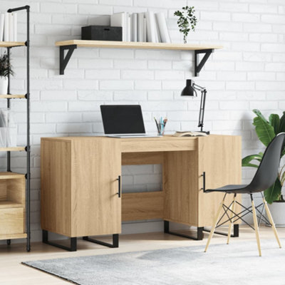 Berkfield Desk Sonoma Oak 140X50X75 Cm Engineered Wood - image 1