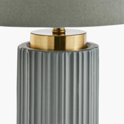 Pacific Lifestyle Grey Textured Ceramic And Gold Metal Table Lamp - thumbnail 6