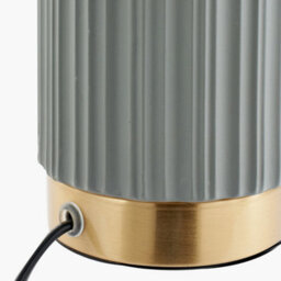 Pacific Lifestyle Grey Textured Ceramic And Gold Metal Table Lamp - thumbnail 4