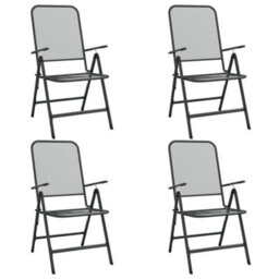 Berkfield 5 Piece Garden Dining Set Anthracite Metal Mesh - thumbnail 3