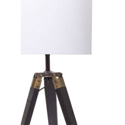 Orsina Tripod Table Lamp With Black Base, Modern White Linen Shade Table Lamp, Adjustable Height Contemporary Lamp - thumbnail 5