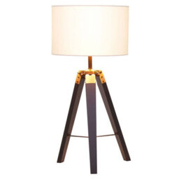 Orsina Tripod Table Lamp With Black Base, Modern White Linen Shade Table Lamp, Adjustable Height Contemporary Lamp