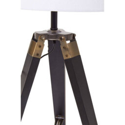 Orsina Tripod Table Lamp With Black Base, Modern White Linen Shade Table Lamp, Adjustable Height Contemporary Lamp - thumbnail 3