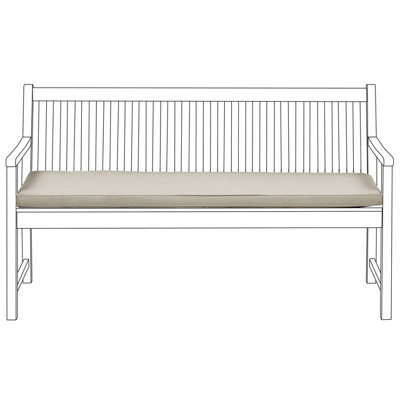 Beliani Bench Seat Pad Cushion Vivara 152 X 54 Cm Beige - image 1