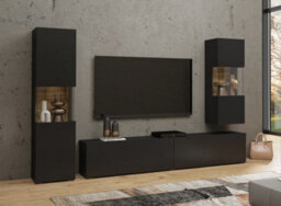 Arte Modern & Spacious Ava 09 Entertainment Unit H300mm W1800mm D350mm In Chic Black