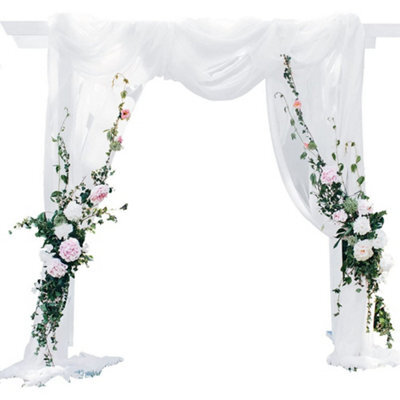 Deconovo Net Curtains Solid Semtransparent Voile Valance Sheer Voile Curtains For Living Room 140X545 Cm White Set Of 1