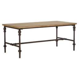 Orsina Wood Top Coffee Table, Industrial Style Coffee Table, Rectangular Coffee Table, Wood Top Metal Coffee Table - thumbnail 2