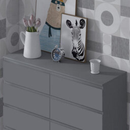 Fwstyle Stora Dark Grey 8 Drawer Chest (H) 99Cm (W) 110Cm (D) 40Cm - Extra Deep 14Cm Drawers - thumbnail 2