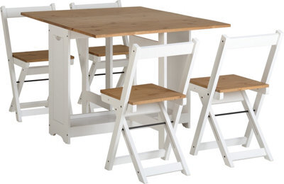 Seconique Santos Butterfly Dining Set White Distressed Waxed Pine - image 1