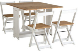 Seconique Santos Butterfly Dining Set White  Distressed Waxed Pine