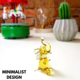 Novecrafto Handcrafted Amber Glass Elephant Figurine For Home Decor Display - thumbnail 5