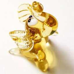 Novecrafto Handcrafted Amber Glass Elephant Figurine For Home Decor Display - thumbnail 1