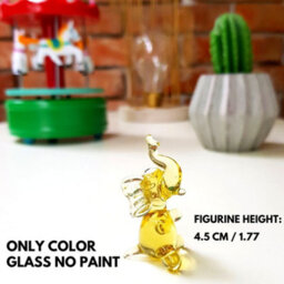 Novecrafto Handcrafted Amber Glass Elephant Figurine For Home Decor Display - thumbnail 3