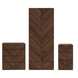 Catania 3 Piece Bedroom Set Royal Walnut - thumbnail 6