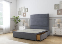 "Comfort Rosa Steel Plush Divan Bed Base 4 Drawers - 26"" Strutted  4'6 Double" - thumbnail 5