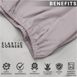 Gc Gaveno Cavailia Plain Dyed Fitted Bedsheet Single Grey Super Soft & Comfy Non Iron Fitted Sheet - thumbnail 4