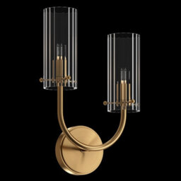Luminosa Lighting Luminosa Arco Neoclassic Wall Lamp Brass, Glass Shade - thumbnail 2