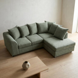 Abakus Direct Harriet Boucle Fabric Right Facing Corner Sofa In Green - thumbnail 8