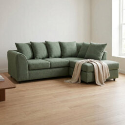 Abakus Direct Harriet Boucle Fabric Right Facing Corner Sofa In Green - thumbnail 5