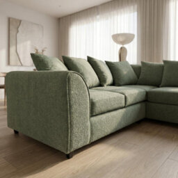 Abakus Direct Harriet Boucle Fabric Right Facing Corner Sofa In Green - thumbnail 3