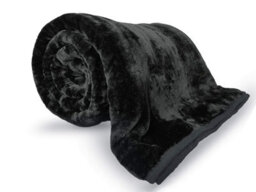 Pagnanno. Faux Fur Mink Throw Fluffy Warmth Bed Throws Flannel Fleece Blanket,(1, Black, King 200X240Cm) - thumbnail 1