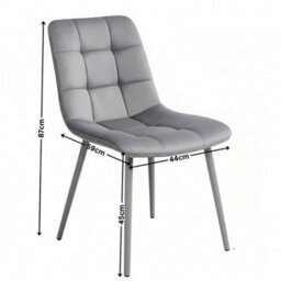 Kosy Koala Round Glass Dining Table Set With 4 Grey Velvet Chairs Dining Room Furniture - thumbnail 6