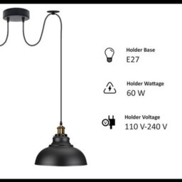 Burgundy Vintage 2 Light Ceiling Pendant With E27 Bases 29 Cm - thumbnail 7